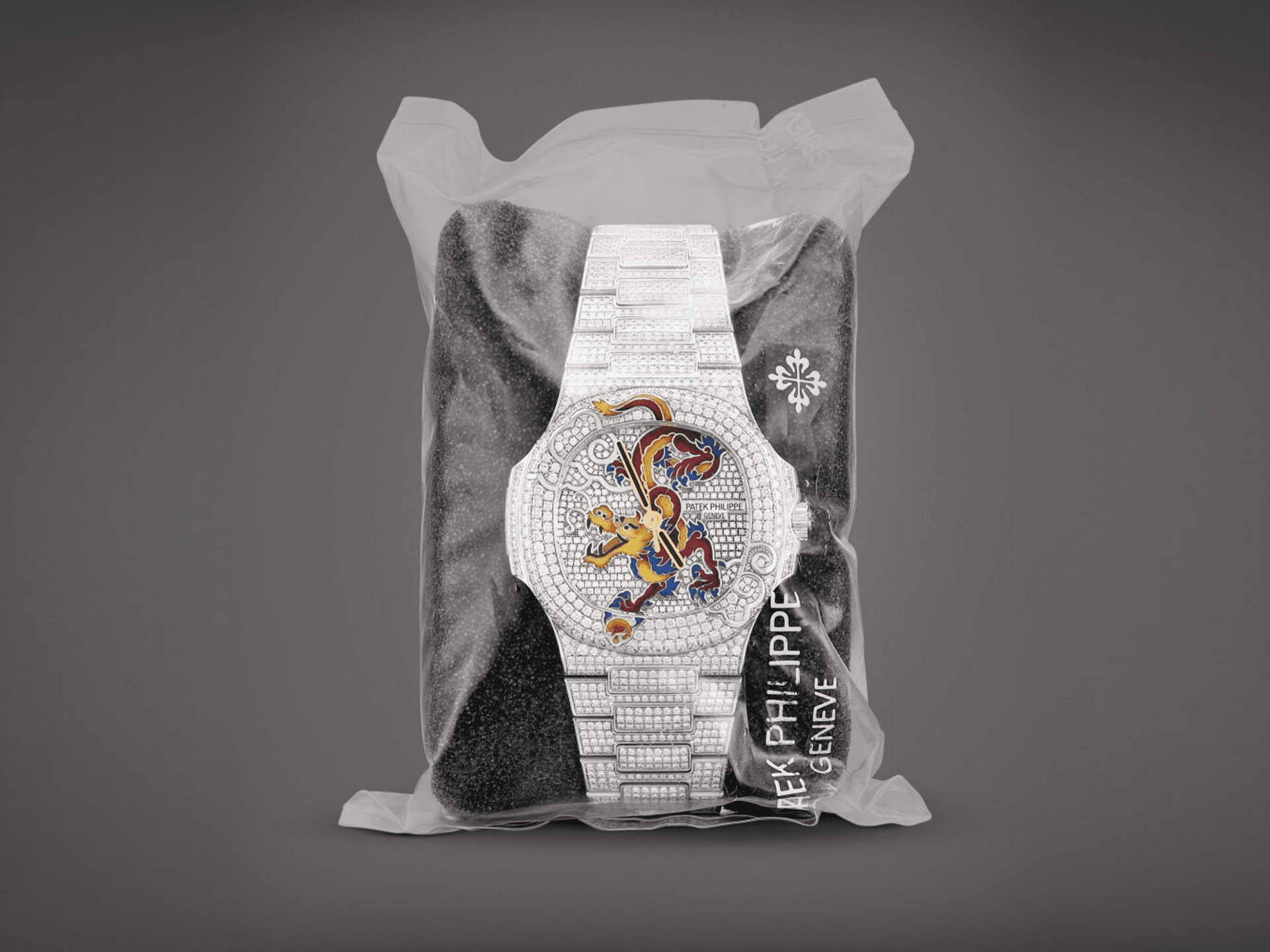 Patek Philippe Nautilus Reference 5720 White Gold, Diamond, and Enamel Circa 2012, 5,715,000 HKD